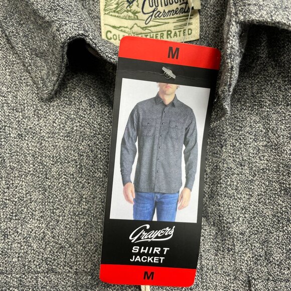 NEW Grayers Men's M Cold Weather Rated Button Up Shirt Jacket Gray - Picture 6 of 8